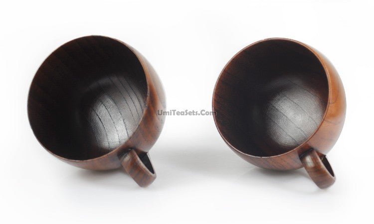 Wooden Tea Cup With Saucer And Spoon (Set of 2)