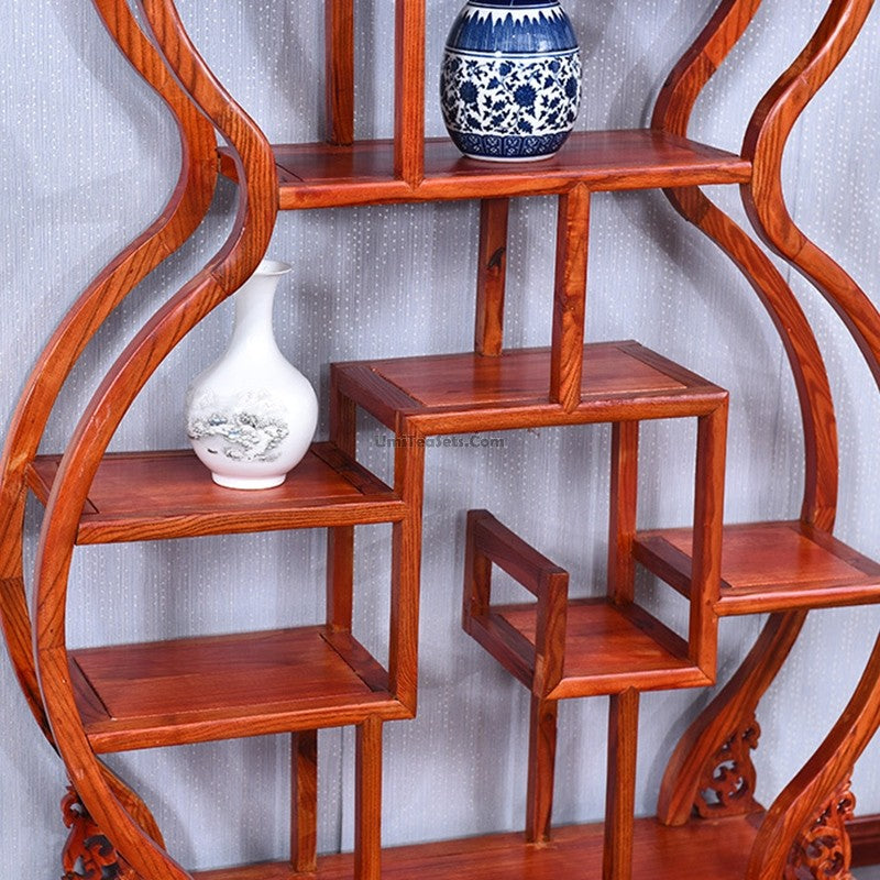 Gourd Shaped Chinese Curio Display Cabinet Shelf