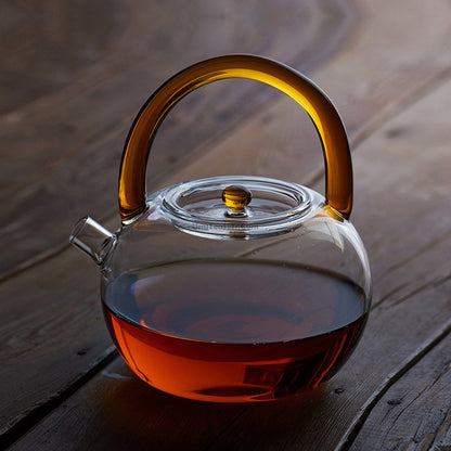 Round Style Glass Teapot