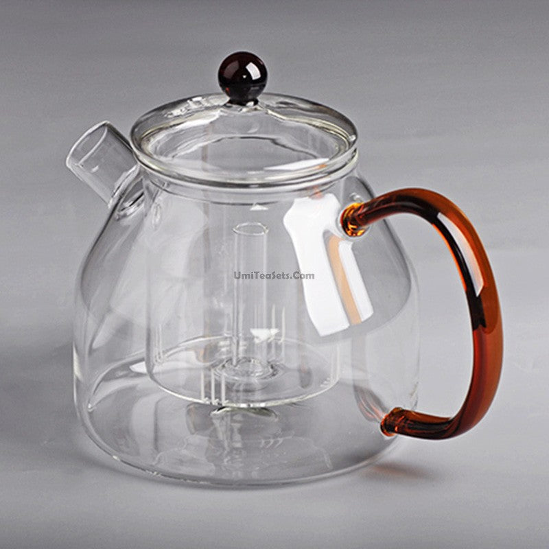 Borosilicate Glass Teapot Tea Maker Pitcher, Hand-Blown 1200ml