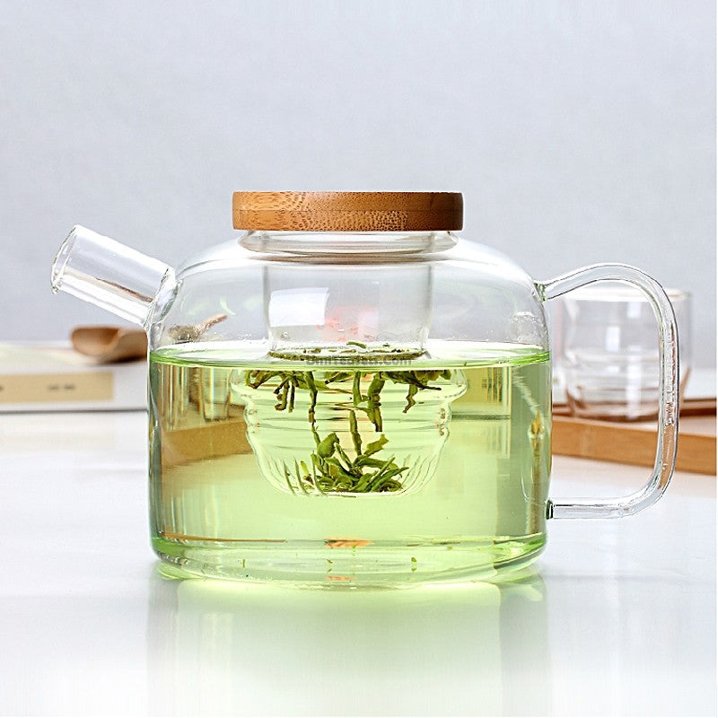 Glass Tea Pot with Bamboo Lid