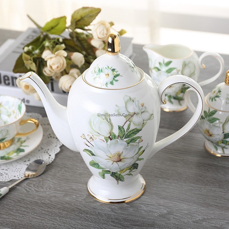 Bone China Camellia Flower Tea Set