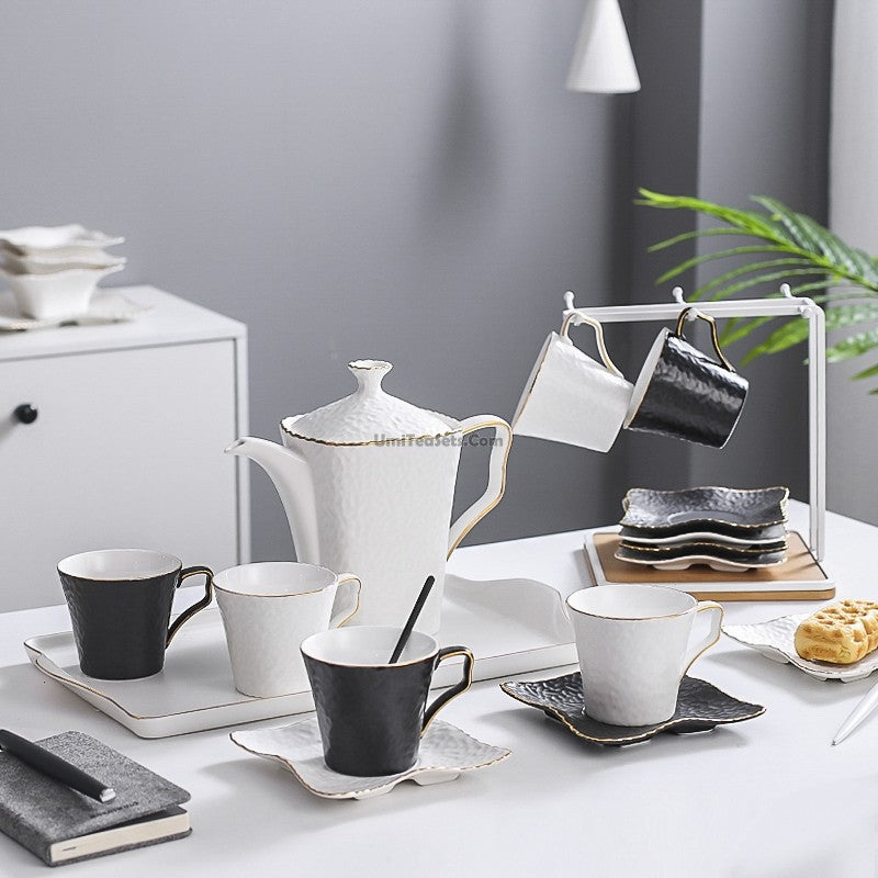 Modern Black And White Tea Set