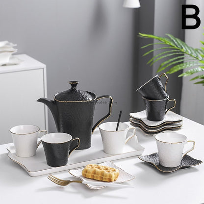 Modern Black And White Tea Set