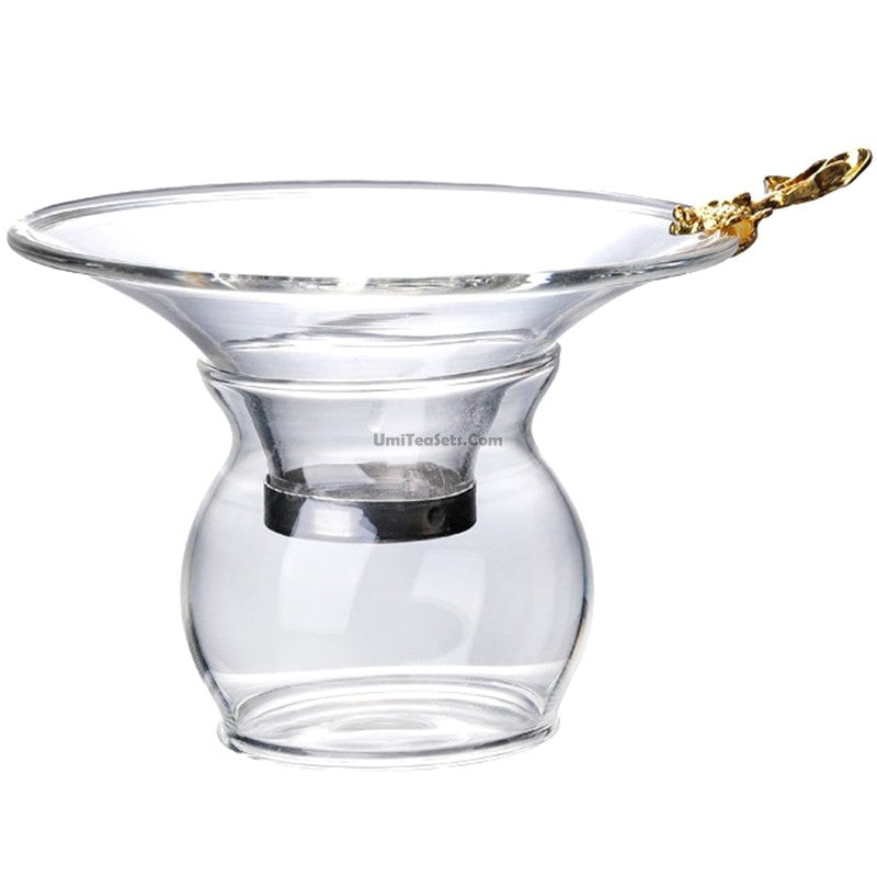 Glass Tea Strainer With Goldfish Handle