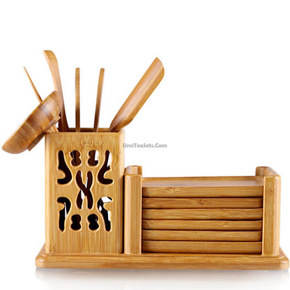 Bamboo Tea Utensil Set With Cup Saucer