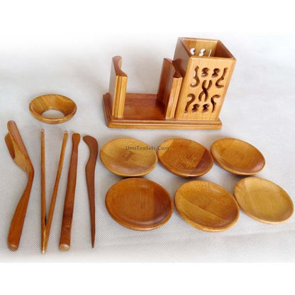 Bamboo Tea Utensil Set With Cup Saucer