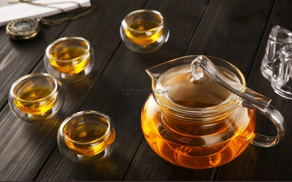 Heat Resistant Glass Tea Set With Tea Tray