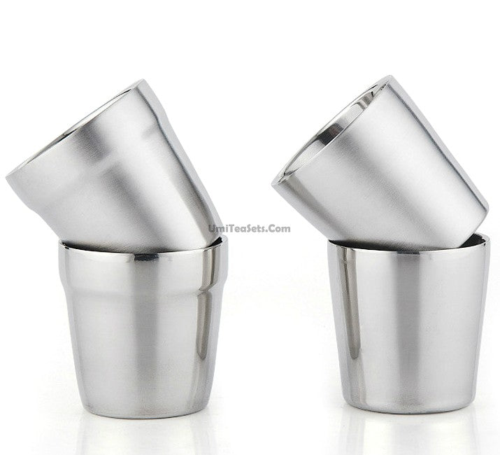 Set of 4 Double Walled Glass Cups – Betsu Studio