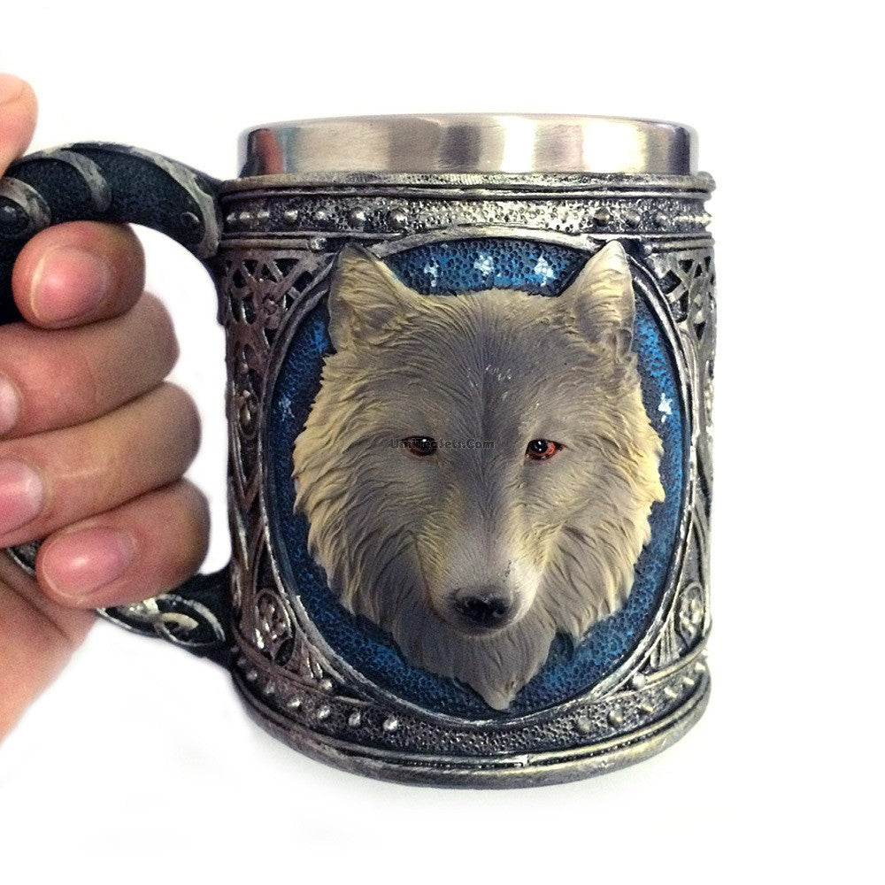 Wolf Tooth Wood Handle Glass Coffee & Tea Mug - Sinomugs