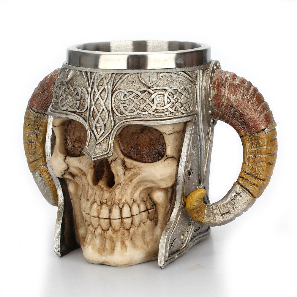 Stainless Steel Horns &amp; Skull &amp; Helmet Mug