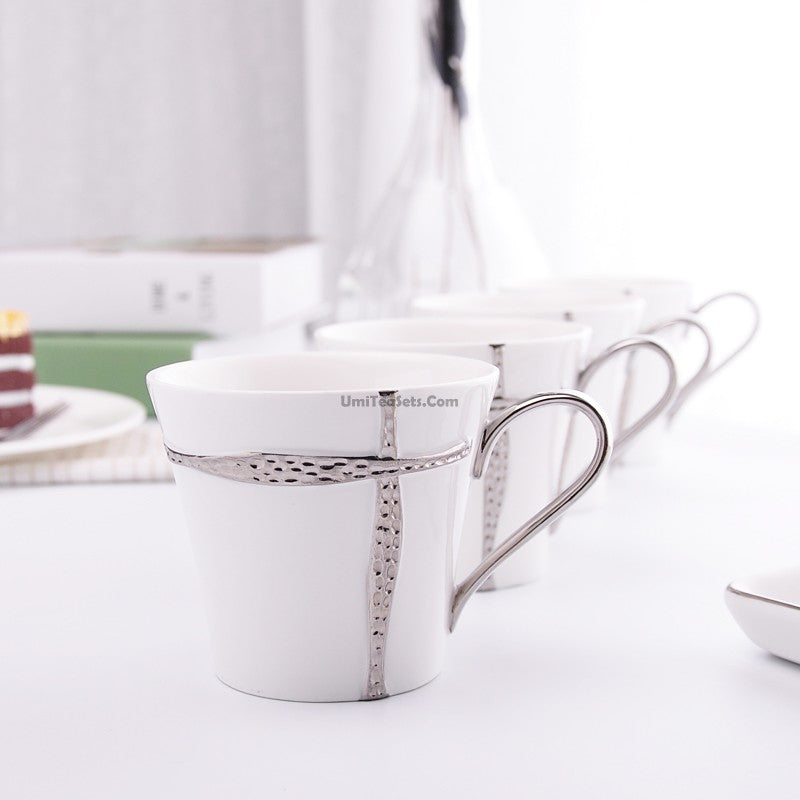 Ceramic Tea Cup, Modern Coffee Mug, White Ceramic Cup, White