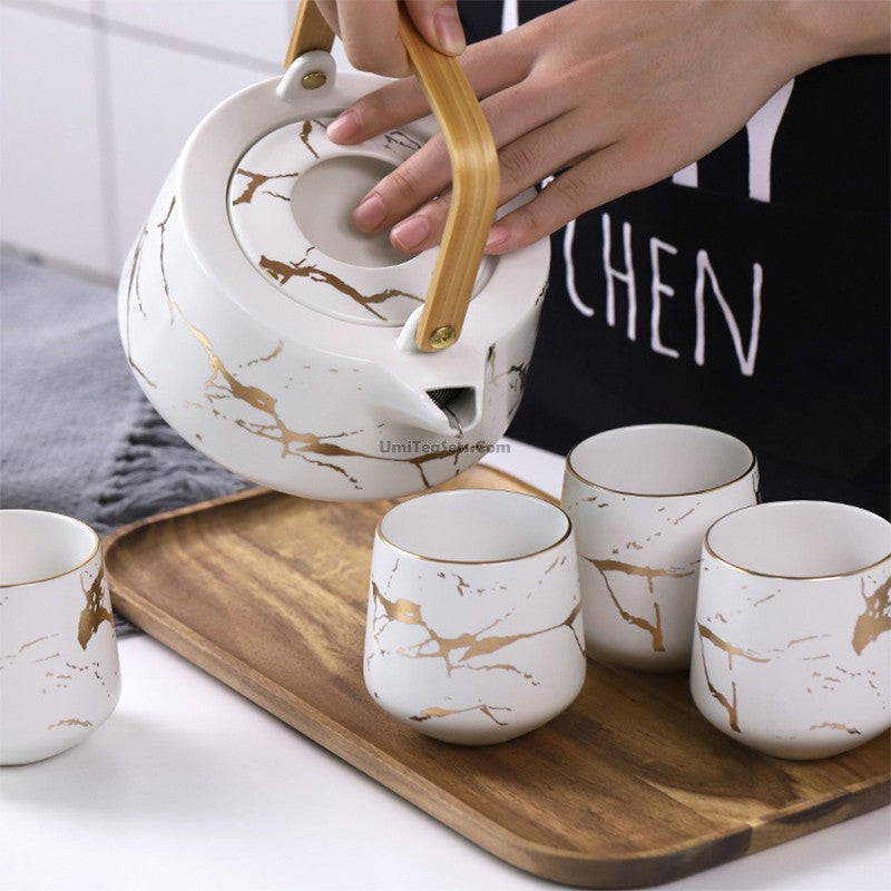 Stone Stripes Modern Tea Set