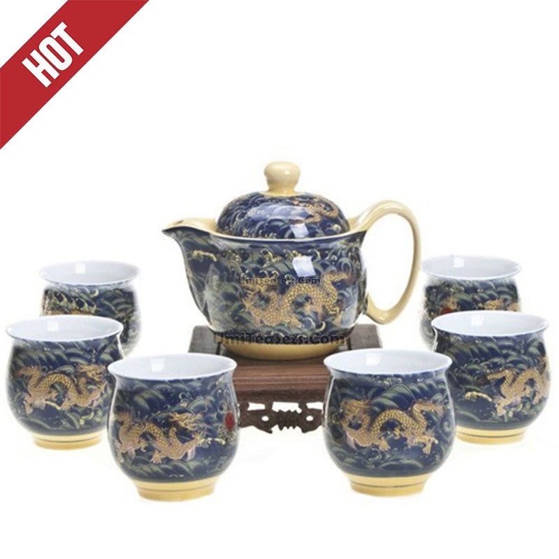 Authentic Jingdezhen Dragon Ceramic Tea Set