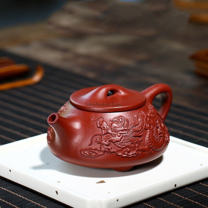 Yixing Red Clay Dragon Shi Piao Teapot