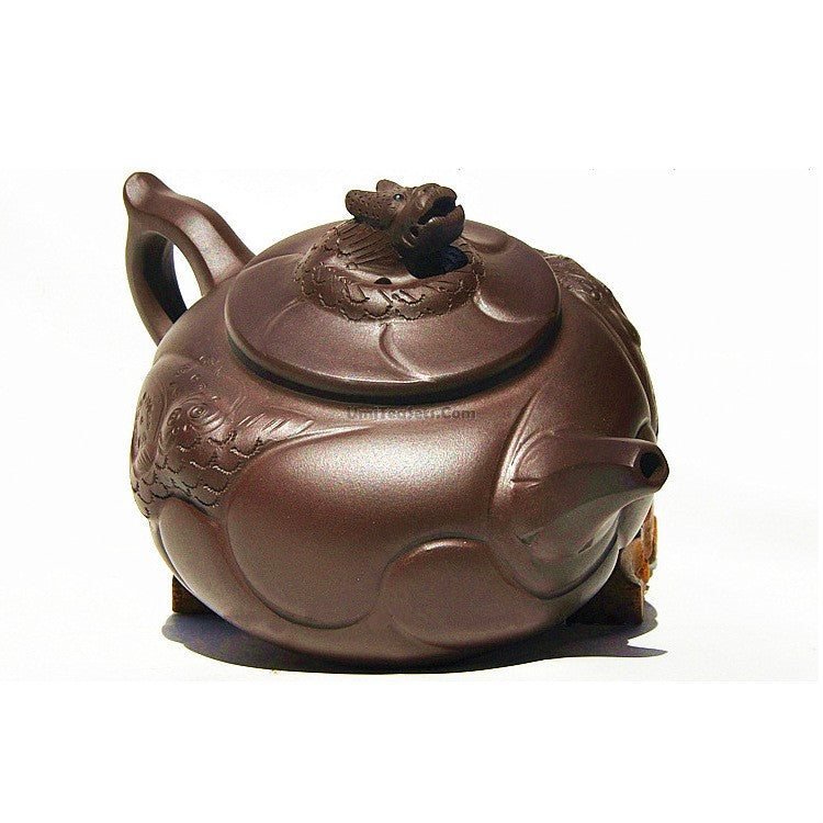 Yixing Purple Clay Dragon Fish Teapot