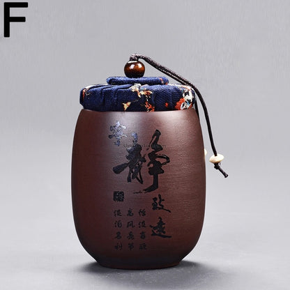 Purple Clay Chinese Characters Tea Caddy