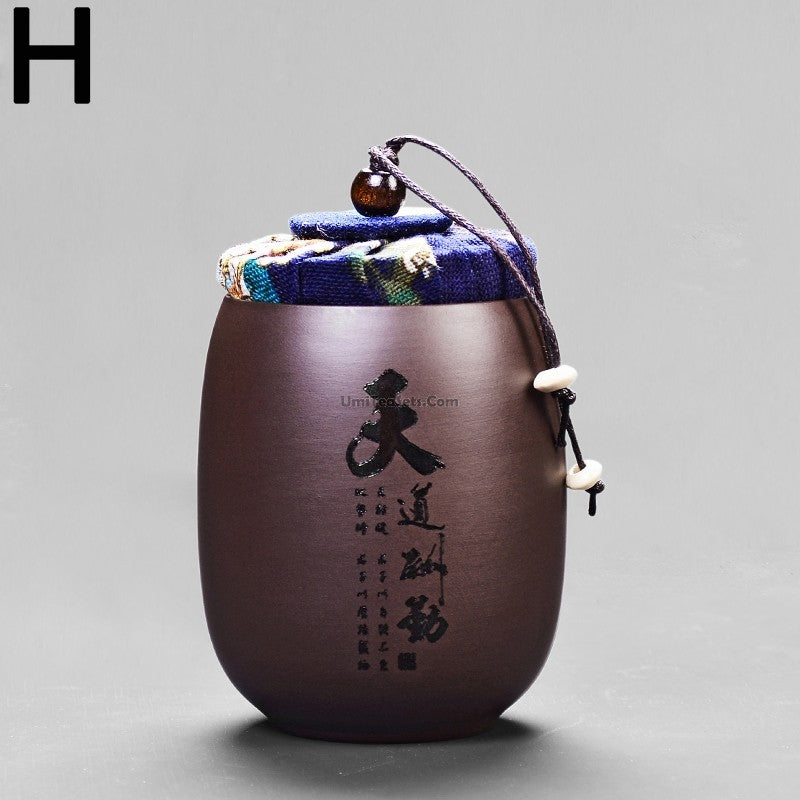 Purple Clay Chinese Characters Tea Caddy