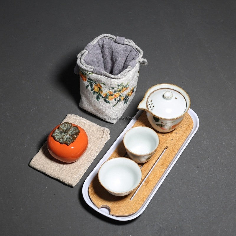 Ruyao Persimmon Travel Tea Set