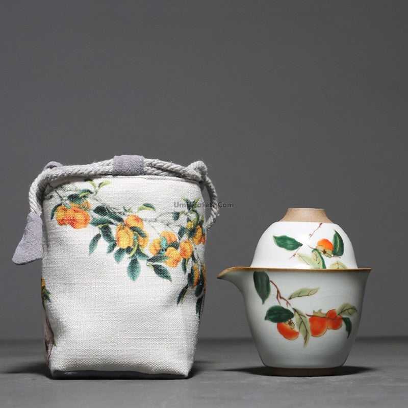 Ruyao Persimmon Travel Tea Set