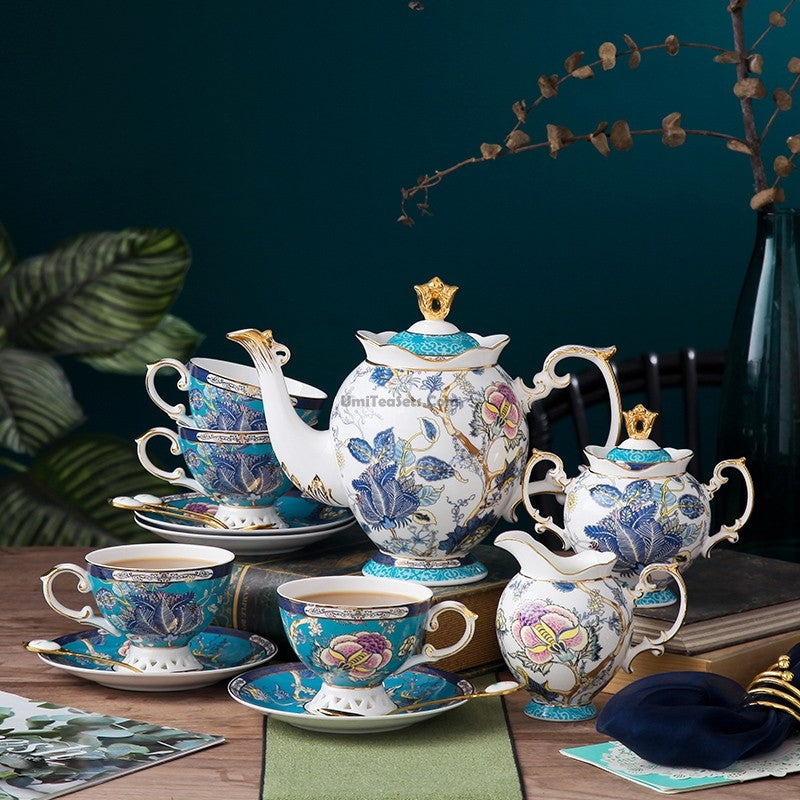 Elegant Ceramic Coffee Cups, Unique Bird Flower Tea Cups and