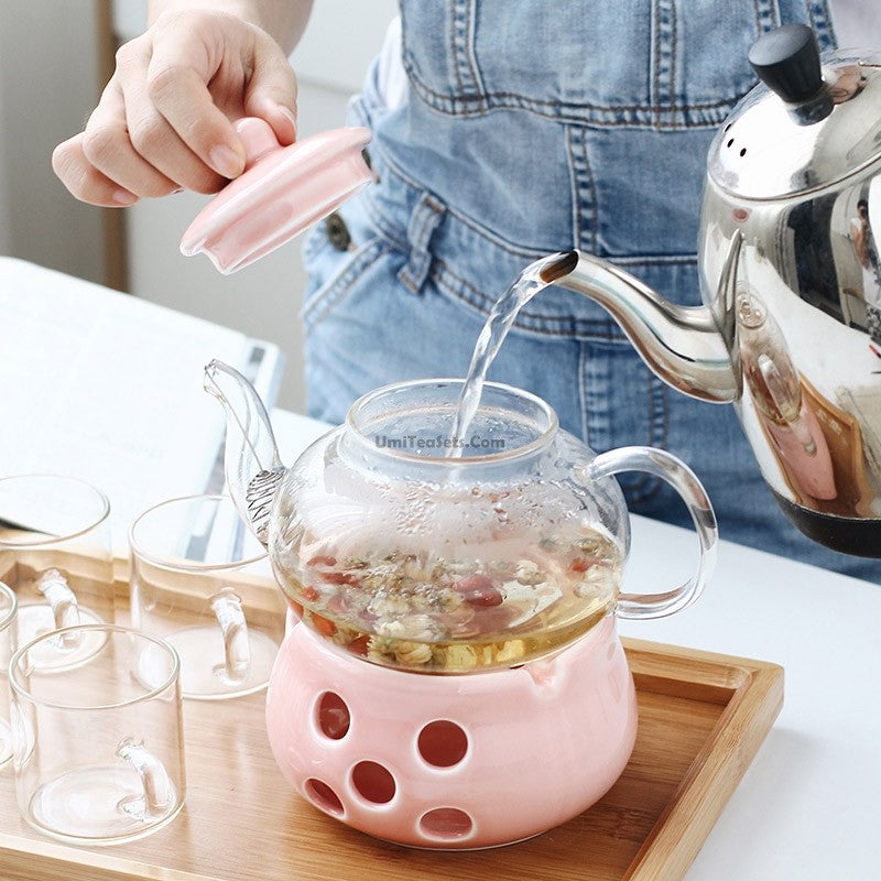 Pink Tea For One Set With Warmer – Umi Tea Sets